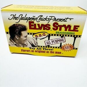 Rare! Collector Box Of 3 Elvis Style BBQ Seasoning New in Box